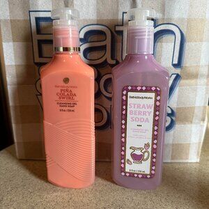 Bath & Body Works Pina Colada Swirl & Strawberry Soda Gel Hand Soaps